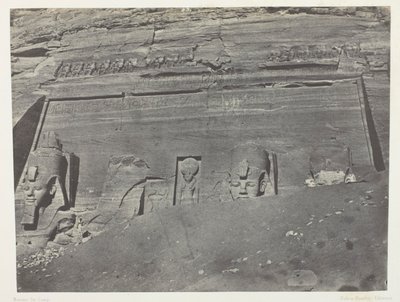 Ibsamboul, Vue Générale Du Grand Spéos De Phrè; Nubie, plate 102 from the album "Egypte, Nubie, Palestine et Syrie" (1852) - Maxime Du Camp