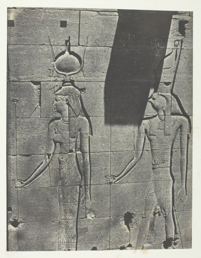 Kalabscheh, sculptures de la façade postérieure du temple, Nubie, 1849-51, imprimé en 1852 - Maxime Du Camp