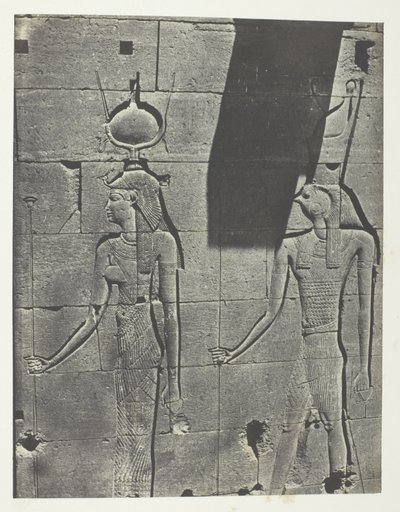 Kalabscheh, Sculptures De La Façade Postérieure Du Temple; Nubie, plate 92 from the album "Egypte, Nubie, Palestine et Syrie" (1852) - Maxime Du Camp