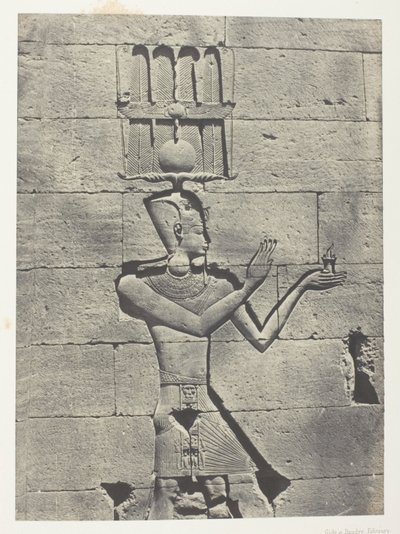 Kalabscheh, Sculptures De La Façade Postérieure Du Temple; Nubie, plate 91 from the album "Egypte, Nubie, Palestine et Syrie" (1852) - Maxime Du Camp