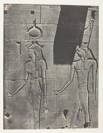 Kalabscheh, Sculptures De La Façade Postérieure Du Temple; Nubie, plate 92 from the album "Egypte, Nubie, Palestine et Syrie" (1852) - Maxime Du Camp