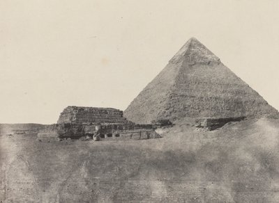 Pyramide de Chéphren, Egypte Moyenne, plate 10 from the album "Egypte, Nubie, Palestine et Syrie" (1852) - Maxime Du Camp