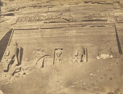 Vue de la façade du Spéos de Phré, à Abousembil, mars 1850 - Maxime Du Camp