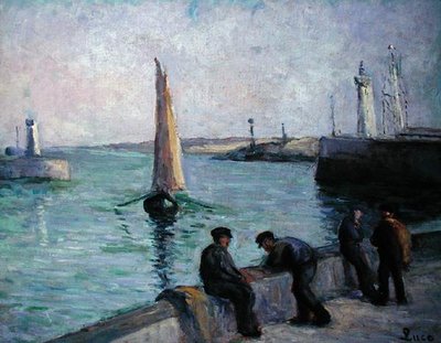 Pêcheurs dans un port, vers 1920 - Maximilien Luce