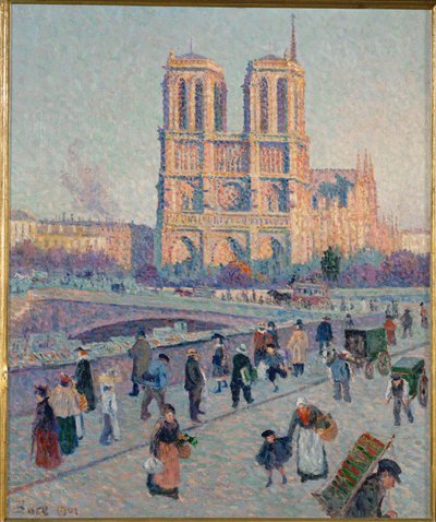 Le quai Saint-Michel et Notre-Dame, Paris (painting on canvas) - Maximilien Luce