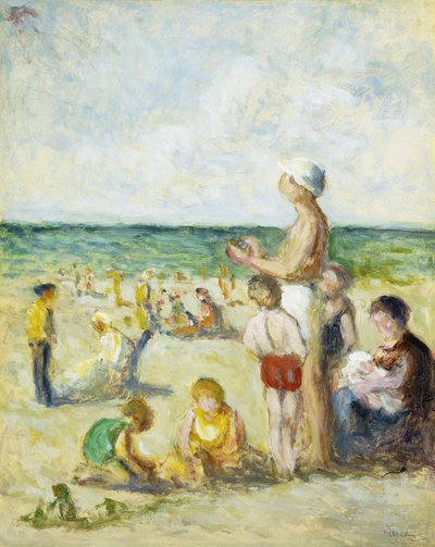Sur la plage en Normandie, vers 1930 - Maximilien Luce