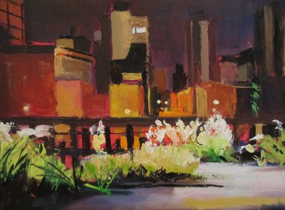 Lumière nocturne dans le jardin de la ville - Maxine Shore