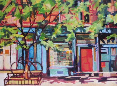 Une rue animée et colorée - Maxine Shore