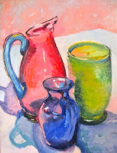 Nature morte en verre coloré - Maxine Shore