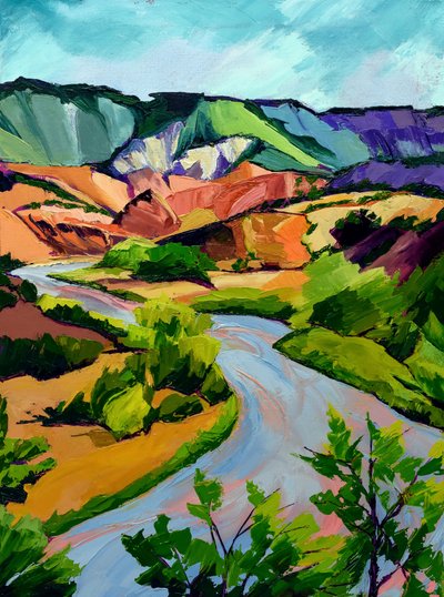 Paysage fluvial coloré - Maxine Shore