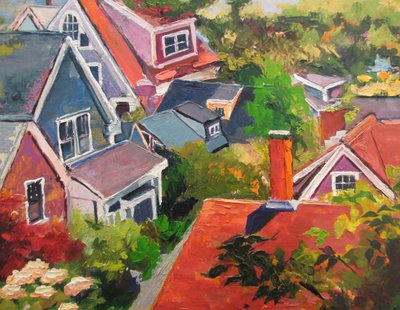 Les toits colorés du village - Maxine Shore