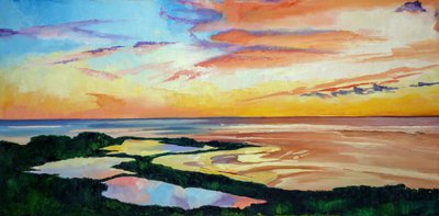 Un coucher de soleil éclatant sur la côte - Maxine Shore