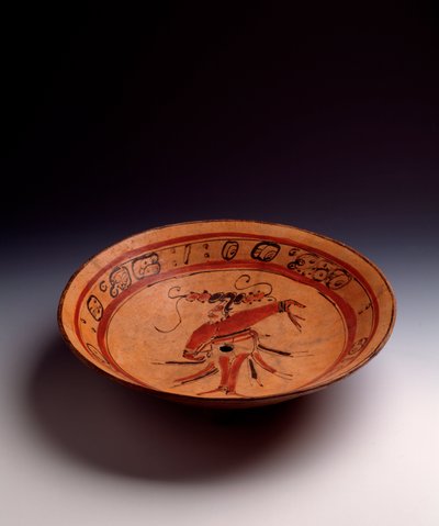 Art précolombien, civilisation maya, période classique : vase tripode en argile peinte - Mayan Mayan