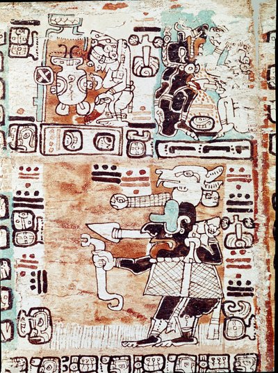 Le codex de Madrid ou codex tro cortesianus, traite des horoscopes et des tables astrologiques, rapporté en Espagne par Hernan Cortes (1485-1547). Miniatures peintes - Mayan Mayan