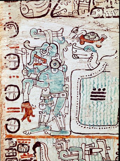 Le codex de Madrid ou codex tro cortesianus, traite des horoscopes et des tables astrologiques, rapporté en Espagne par Hernan Cortes (1485-1547). Miniatures peintes - Mayan Mayan