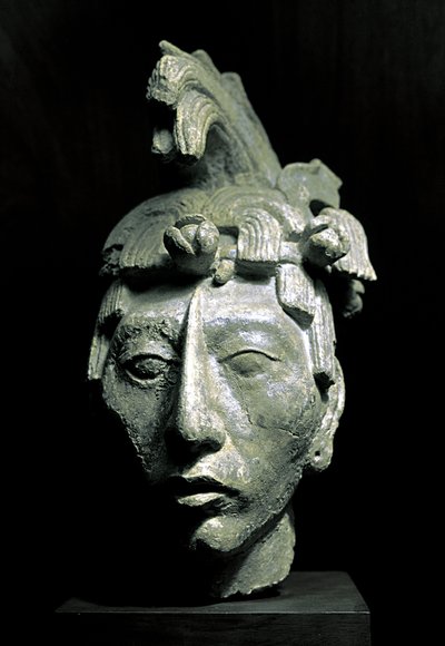 Tête de guerrier (sculpture, vers 683) - Mayan Mayan