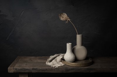 Nature morte atmosphérique aux vases - Mayra Pama