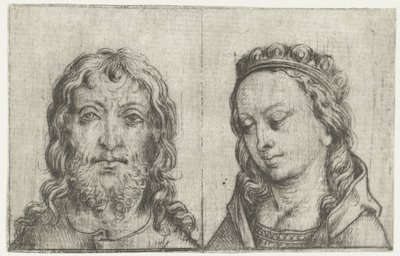 Les têtes du Christ et de Marie - Meester van het Amsterdamse Kabinet