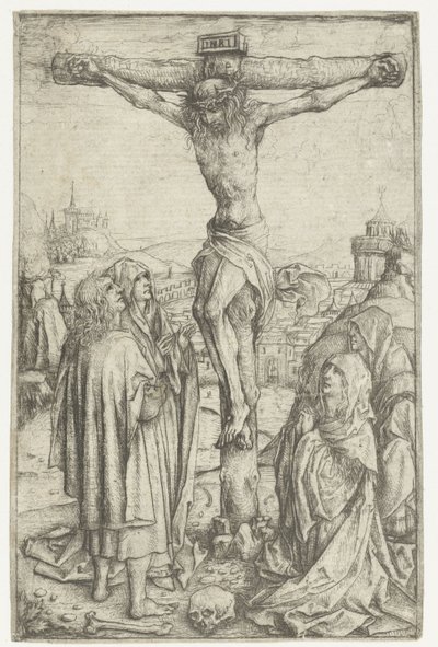 La Crucifixion avec Marie et Saint Jean et deux saintes femmes - Meester van het Amsterdamse Kabinet