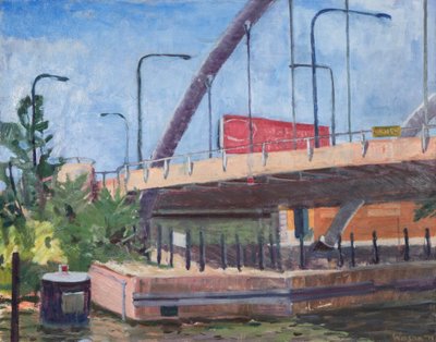 Pont Damen depuis la rivière, 2011 (huile sur toile) - Megan Williamson