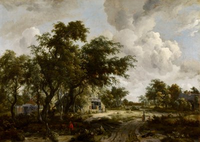 Village avec moulin à eau parmi les arbres - Meindert Hobbema