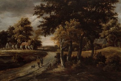 Paysage boisé avec figures sur un chemin - Meindert Hobbema
