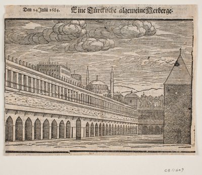 Un caravansérail (Han). Moitié gauche - Melchior Lorck