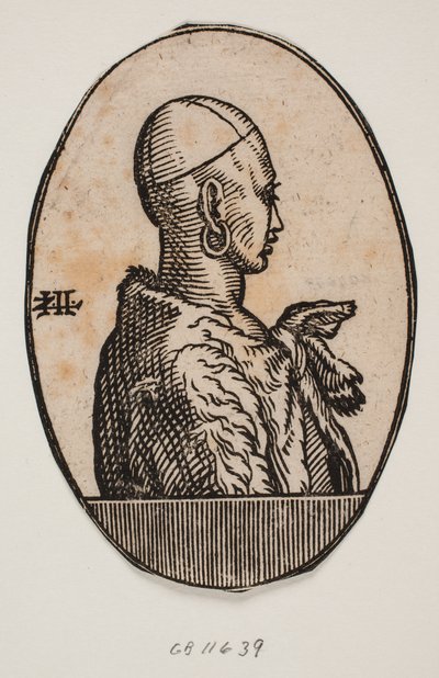 Médaillon circulaire avec portrait en buste d