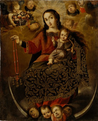 Vierge du Rosaire, fin XVIIe-début XVIIIe siècle - Melchor Pérez de Holguín