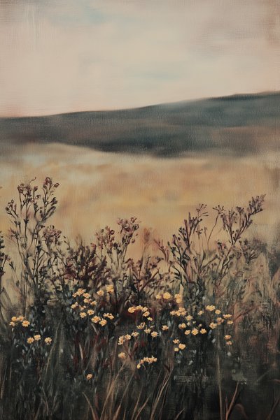 Champ doré parsemé de fleurs sauvages - Melloi Art Prints