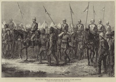 La guerre zouloue, retour des ambassadeurs de Cetewayo à Lord Chelmsford - Melton Prior