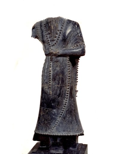 Mésopotamie : statuette acéphale en stéatite d