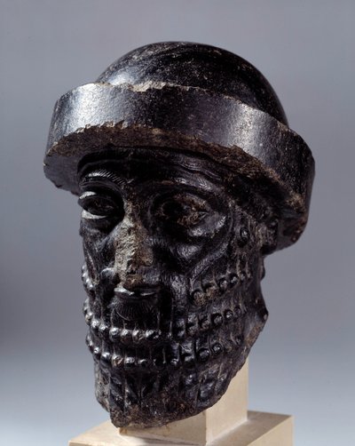 Mésopotamie : tête sculptée en diorite appelée Hammurabi. De Suse - Mesopotamian Mesopotamian
