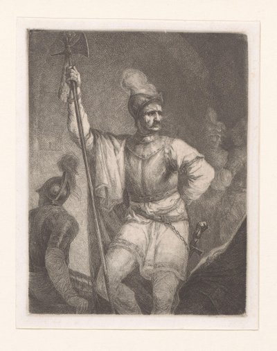 Soldat avec hallebarde et casque - Michał Płoński
