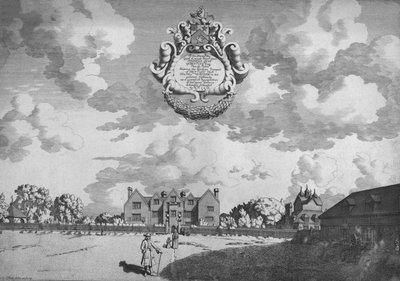 Bentley Hall, vue du sud, vers 1686 - Michael Burghers
