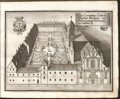 French : Le monastère des Carmes à Munich, tel qu