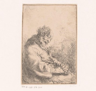 Vieil homme endormi dans un fauteuil - Michael Willmann (attributed to)