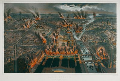 La Commune : Paris en feu dans la nuit du 24 au 25 mai 1871 ... (gravure) - Charles Fichot