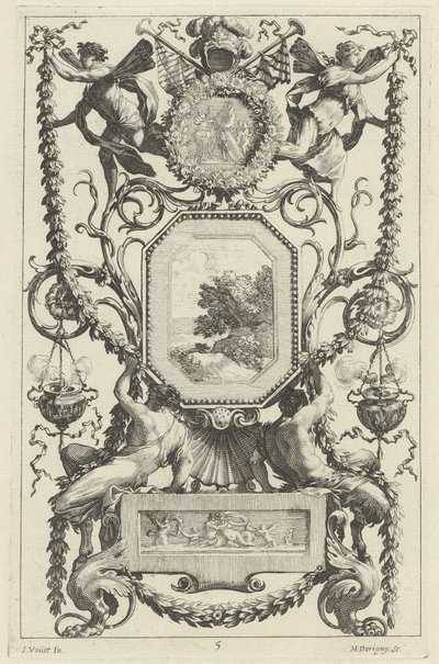 Panneau ornemental surmonté d