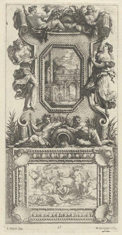 Panneau ornemental surmonté d
