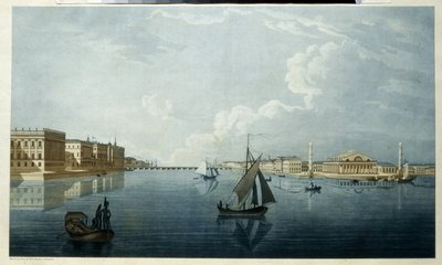 La Bourse et le palais de marbre à Saint-Pétersbourg - Michel Francois Damam Demartrait