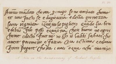 Une note de la main de Michel-Ange - Michelangelo (after) Buonarroti