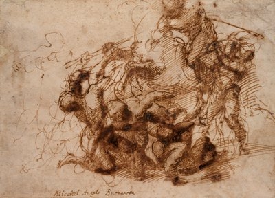 Une scène de bataille - Michelangelo Buonarroti