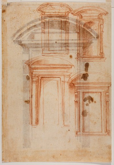 Étude de portail pour la Bibliothèque Laurentienne - Michelangelo Buonarroti