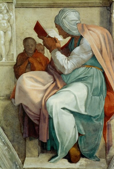 Prophètes et Sibylles : Sibylle Perse plafond de la Chapelle Sixtine au Vatican, 1508-1512 - Michelangelo Buonarroti