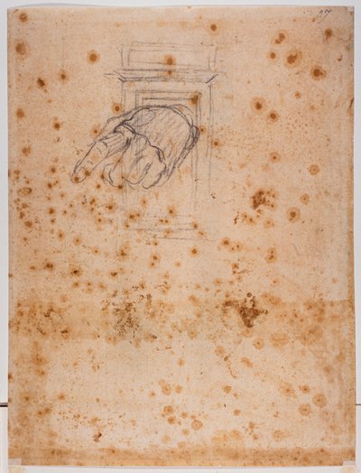 Étude pour un pilier et une main - Michelangelo Buonarroti