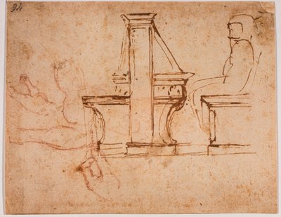 Étude pour le plafond de la salle de lecture de la Bibliothèque Laurentienne - Michelangelo Buonarroti