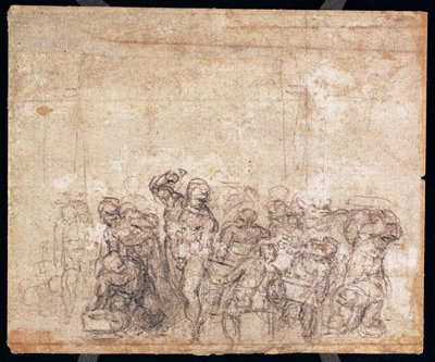 Étude de figures pour une scène narrative (verso) - Michelangelo Buonarroti