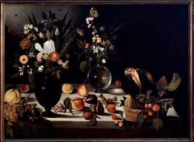 Nature morte avec fleurs et fruits Peinture attribuée à Caravaggio dit le Caravage - Michelangelo Merisi da Caravaggio