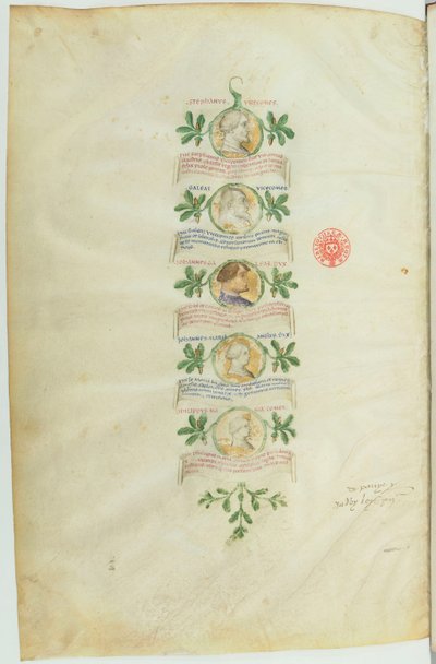 Généalogie des Visconti (BNF, ms lat. 5888) btv1b10020318d, f36 - Michelino Molinari da Besozzo
